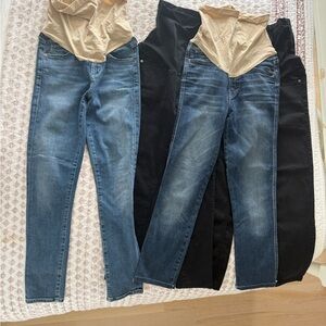 MOTHER Maternity Skinny Jeans in Blue Wash and Black bundle